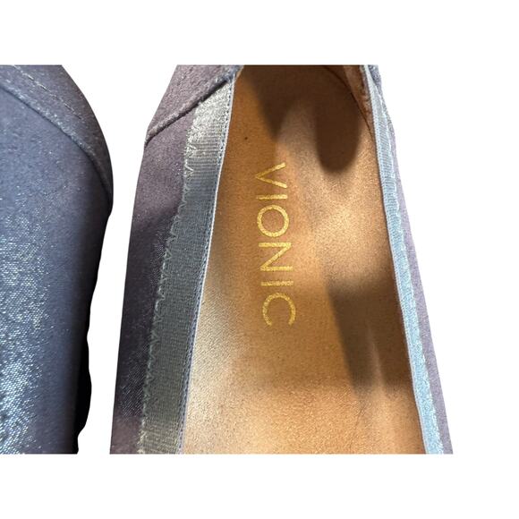 Vionic Purple Shimmery Office Work Career Caroll Almond Toe Ballet Flats Size 7 - Picture 5 of 8